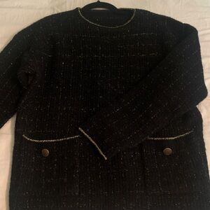 Black and gold Chanel style sweater